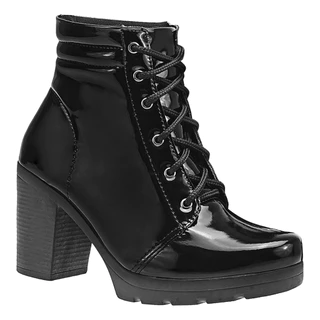Bota Coturno Cano Baixo Salto Grosso Moda Feminino Tratorado