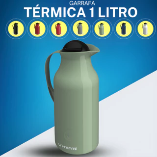 Garrafa Térmica Siena Unitermi 1 Litro Vermelha Verde Preta Branca Amarela Azul cozinha utensilios