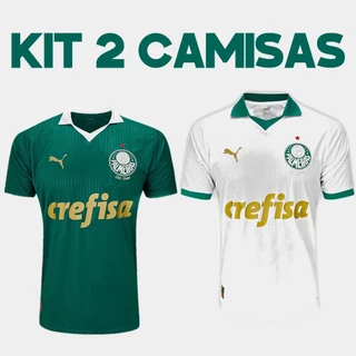 Kit 2 Camisas Do Palmeiras 24/25 Verde + Branca - Tailandesa - Lançamento Pronta Entrega