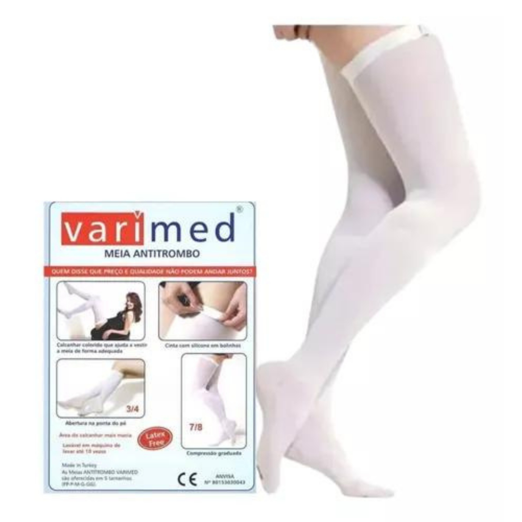 Meia De Compressão 7/8 Anti-trombo Pós Cirurgia 18mmhg Longa Registro ...