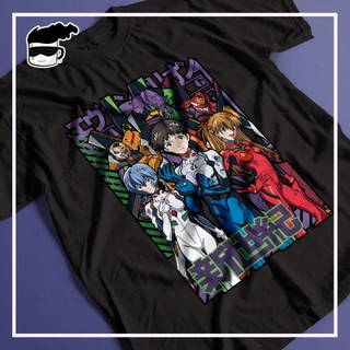 Camiseta Anime Evangelion Unissex Camisa Anime 100% Algodão Neon Genesis Evangelion Rei Asuka