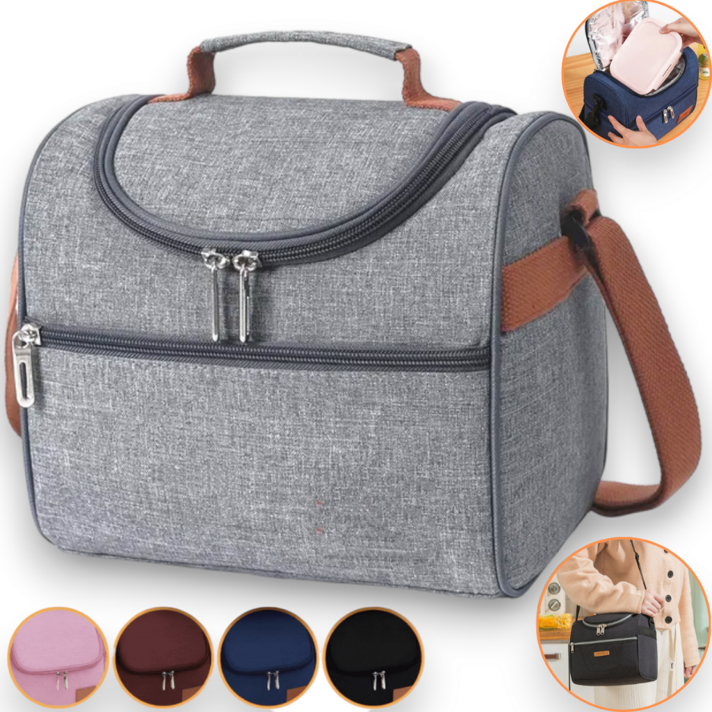 Bolsa Térmica Feminina Masculina Lancheira Porta Marmita Lanche Bebida Estudante Portátil Trabalho Fitness