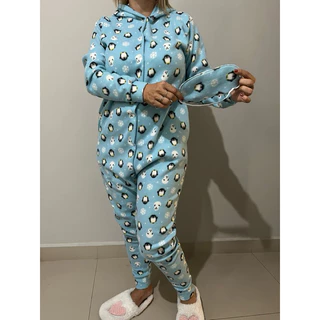 Macacao Soft Quentinho Dia dos pais blogueira + tapa olhos Botoes de Pressao Manga Longa Dia dos Namorados Adulto Divertido Estampas