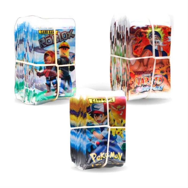 Kit 200 Cards Pokemon + Roblox + Naruto