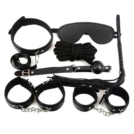 kit Bondage os braceletes, tornozeleira, coleira e mordaça são reguláveis