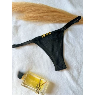 Tanga Personalizada com Nome Calcinha Sensual Lingerie Dia dos Namorados Regulável Fio