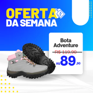 Bota Adventure Coturno Feminino Trilha Confortável Outono Inverno ref 130