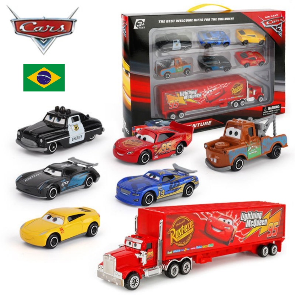 Kit Carrinhos Relâmpago McQueen Brinquedo Carros 3 Pixar Mack Caminhão ...