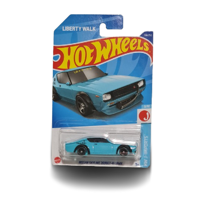Hot Wheels Nissan Skyline 2000GT-R LBWK: Modello 1:64 HW J-Imports, Blu Oro Metallizzato, Card Corta, Collezionismo - 5