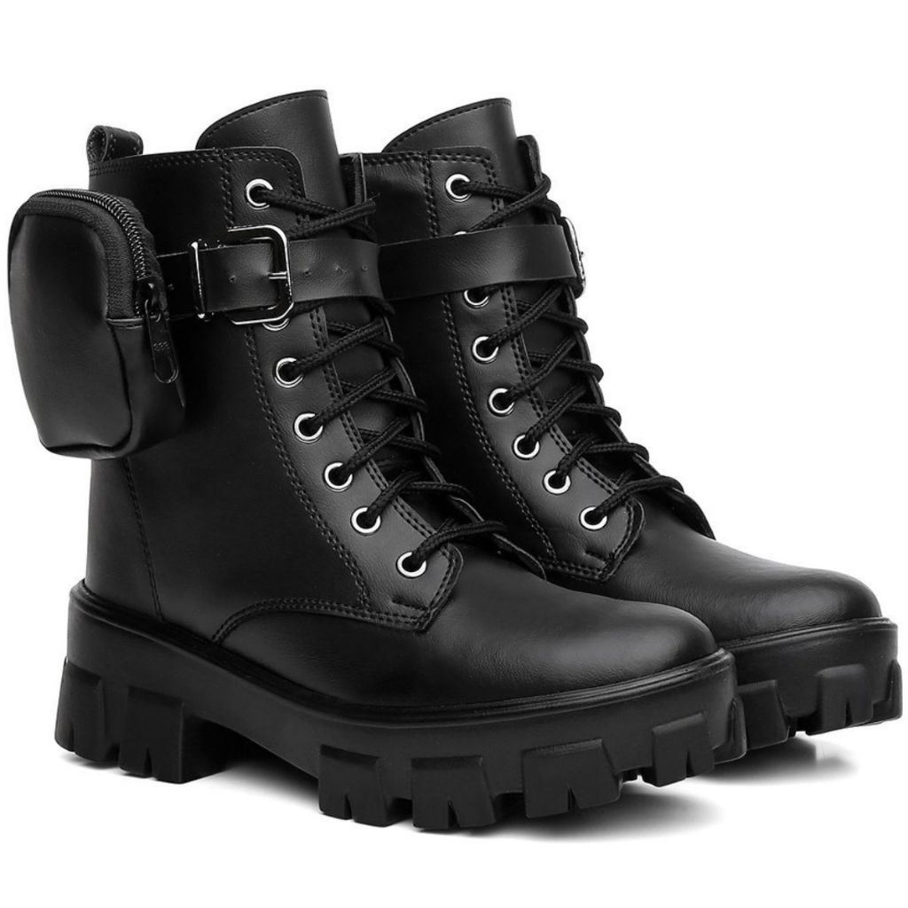 Bota Coturno Tratorada Unissex Platafprma Solado Macio