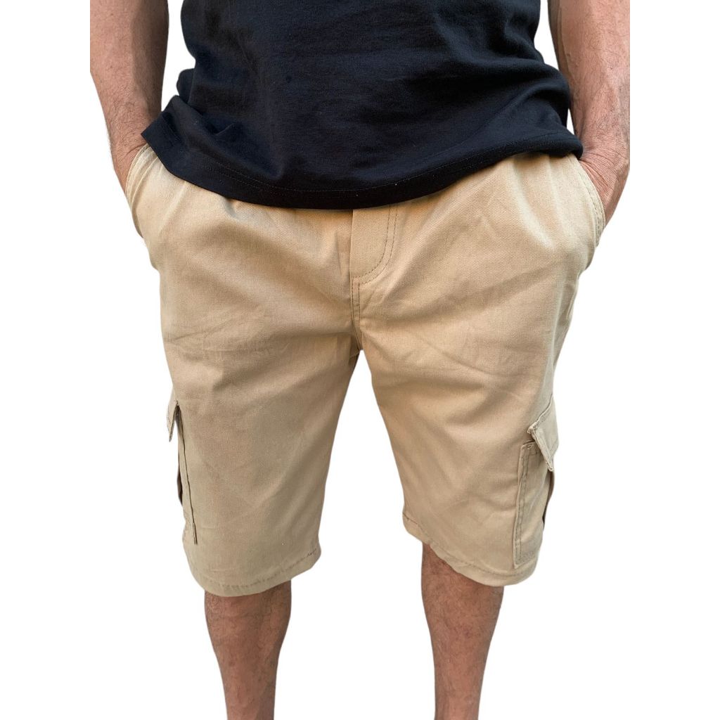 Bermuda Masculina Cargo Short Sarja 6 Bolsos Social
