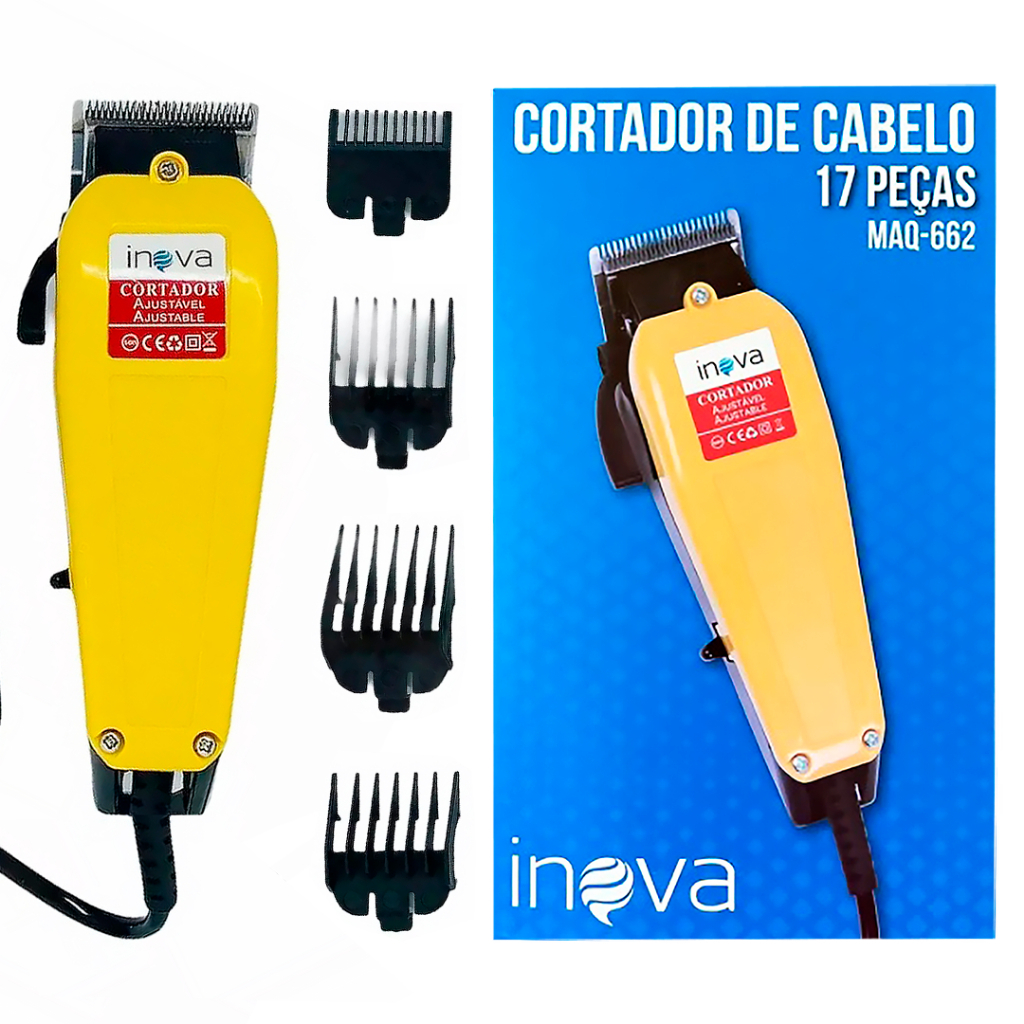 Inova Máquina Para Cortar Cabelo Profissional 17 Peças MAQ - 662 110V