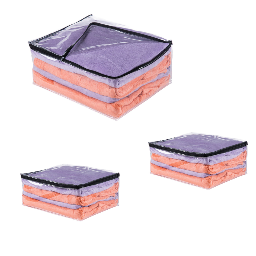 Kit 3 sacos transparentes para enxoval