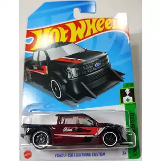 HOT WHEELS - Ford F-150 Lightning Custom Preta -HW GREEN SPEED MATTEL