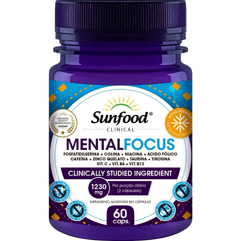 MentalFocus 1230mg 60 Cápsulas Sunfood