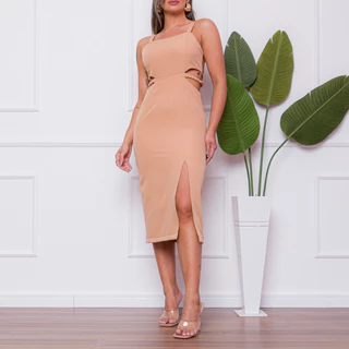 Vestido Longo Com Detalhe Na Cintura Midi Alfaiataria 06