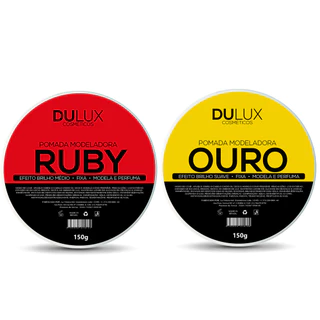 Kit Cera Modeladora Dulux Ruby 150g + Ouro 150g Cabelo e Barba Pomada Masculina Barbearia