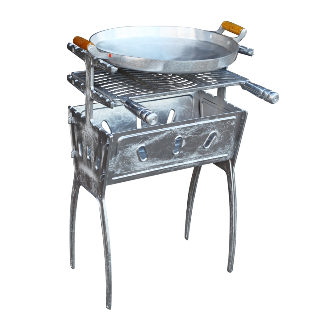 Churrasqueira Portátil desmontavel em aluminio com Picanheira