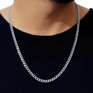 1 Peça Corrente Grumet fina 2mm 60 cm de aço masculino 316L / correntinha da moda prata