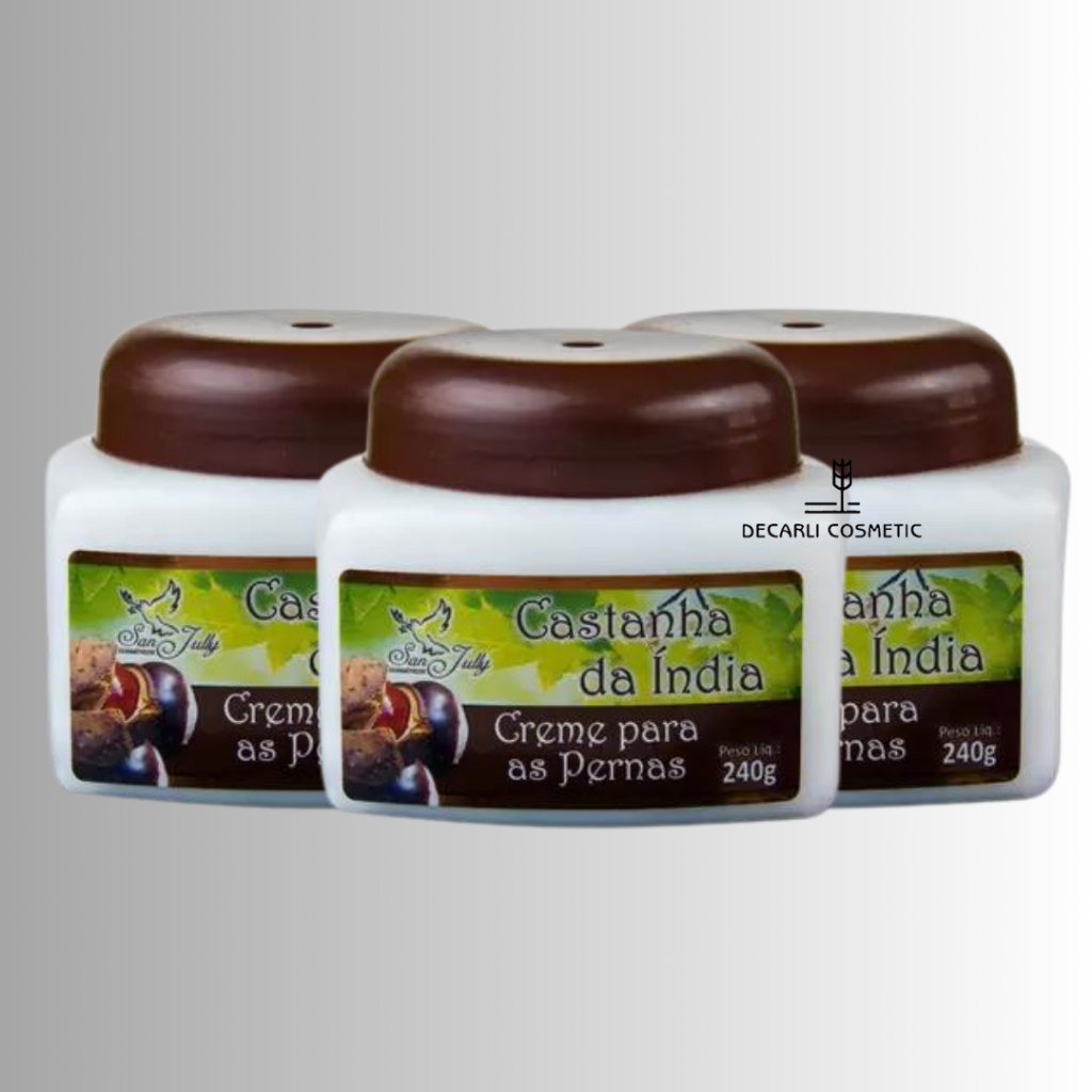 3 UN Creme Para As Pernas Castanha Da Índia 240g - San Jully