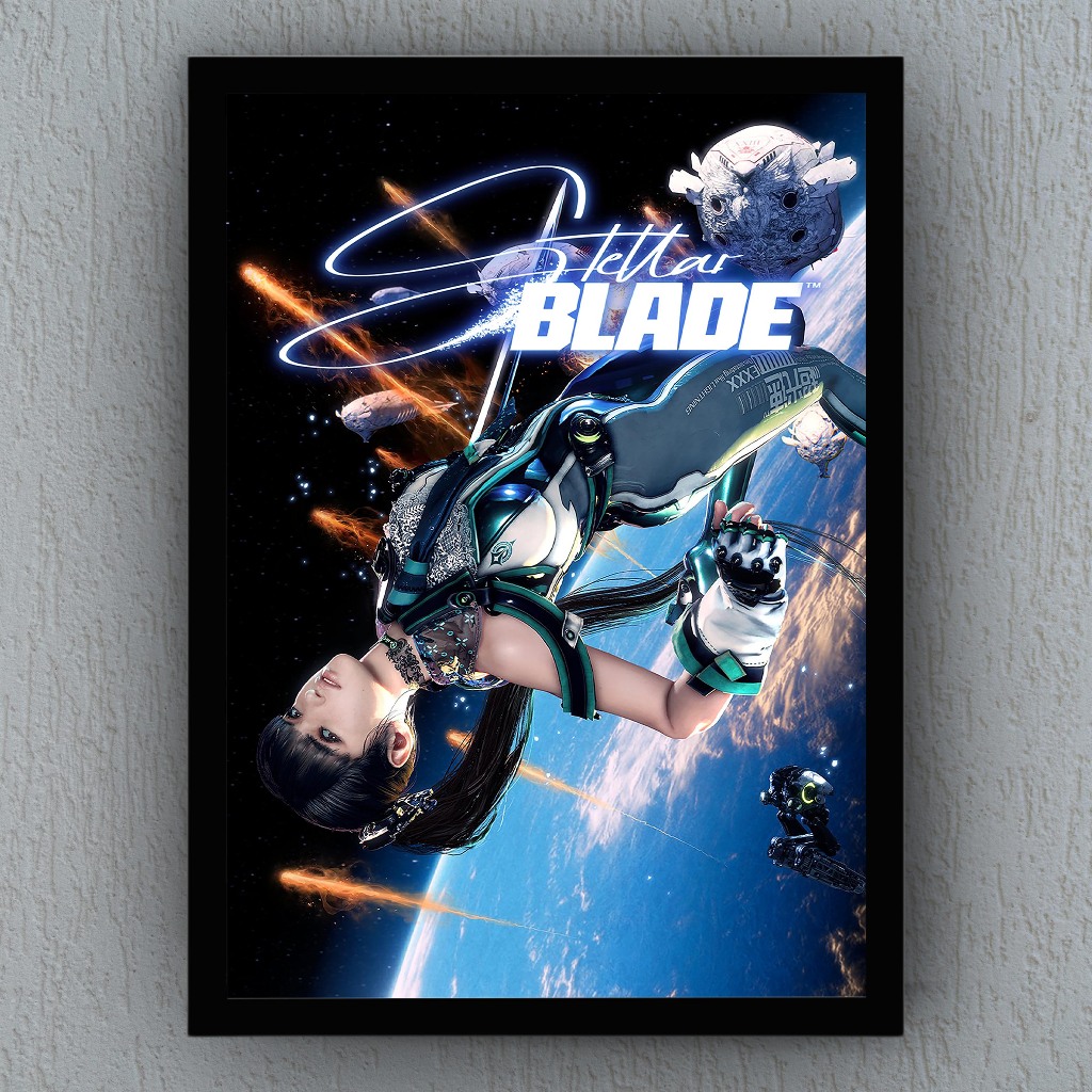 Quadro com Moldura Decorativa e Vidro - Stellar Blade // Game