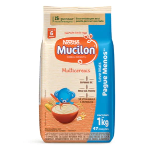 Cereal Infantil Nestlé Mucilon Multicereais 1kg | Nutrição Completa para Crianças | Sabor e Saúde em Oferta na Shopee