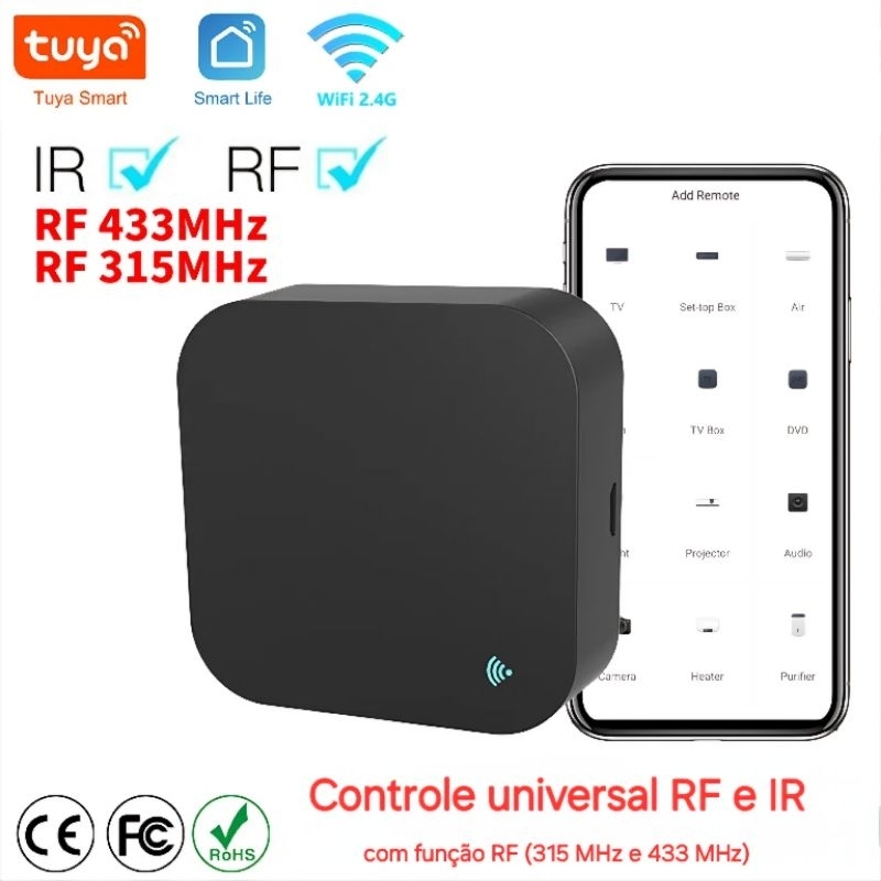 Controle universal wi fi rf e ir tuya alexa faz a boa 