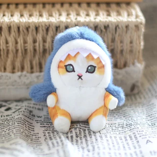 Chaveiro dePelúcia de Gato Tubarão Gato Galeto Fofo Animal Macio Brinquedo Pingente Criança Presente
