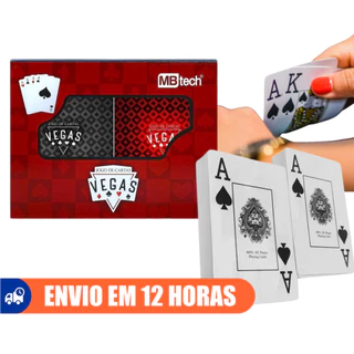 Jogo de Baralho Duplo 100% Revestido 108 Cartas Vegas MB