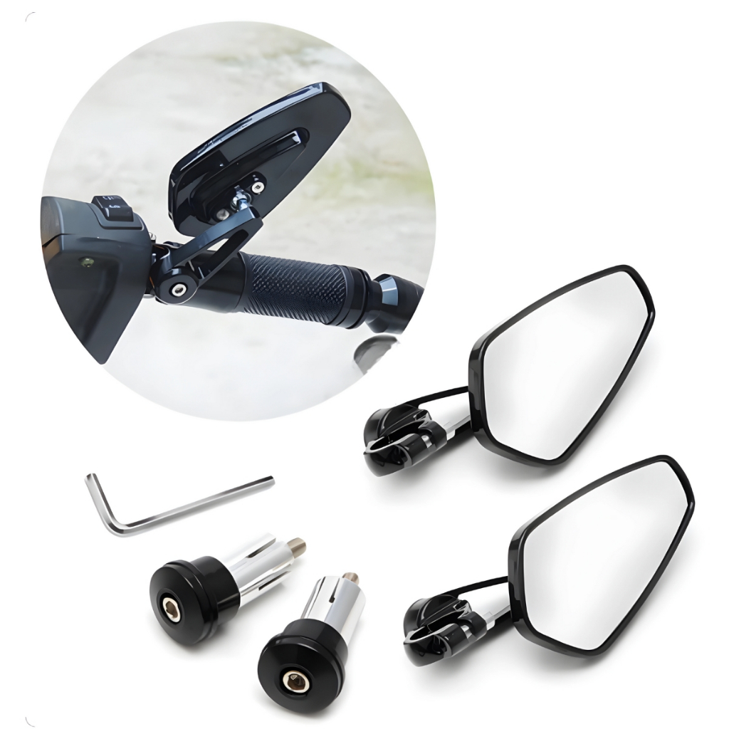 Retrovisor Acessorios Para Moto Par Retrovisor Espelho Ponta De Guidão Custom Universal