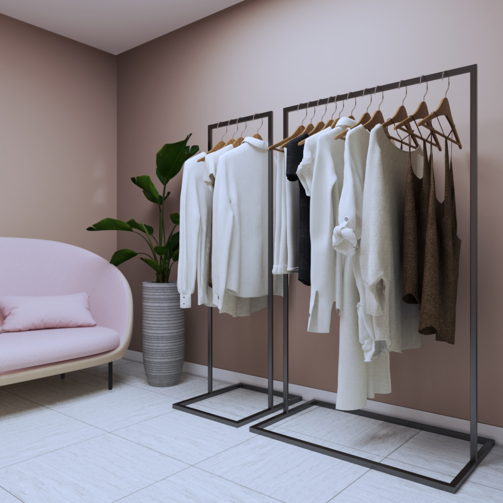 Kit Arara de Roupas Expositor de Loja Industrial Shopee Brasil