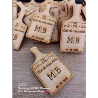 Kit Lembrancinhas imã de geladeira chá de casa nova, casamnto, aniversário personalizado com nome e data em mdf cru 3mm