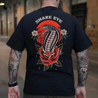 Camiseta T-shirt Unissex Algodão Snake Eyes Old School Tattoo