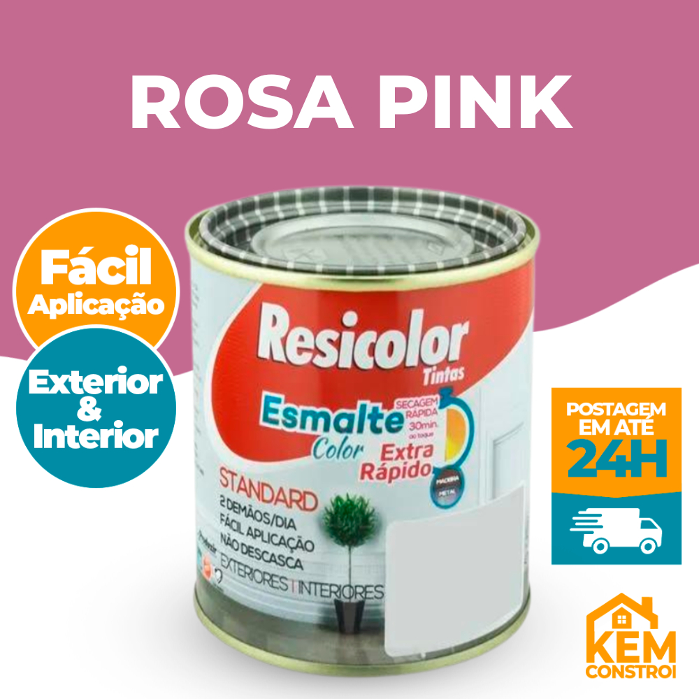 Tinta Esmalte Sintetico Brilho Standard para Madeira Ferro latão Rosa ...