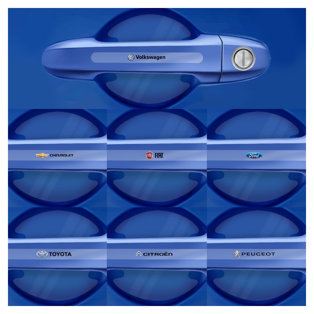 Kit 8 Peças Adesivo Protetor Maçaneta de Porta Carro Anti Arranhões Transparente