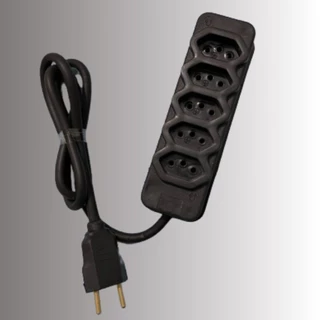 EXTENSÃO 1M - (TIPO FILTRO DE LINHA) - CABO PP 2X2,5MM REFORÇADO - 5 TOMADAS