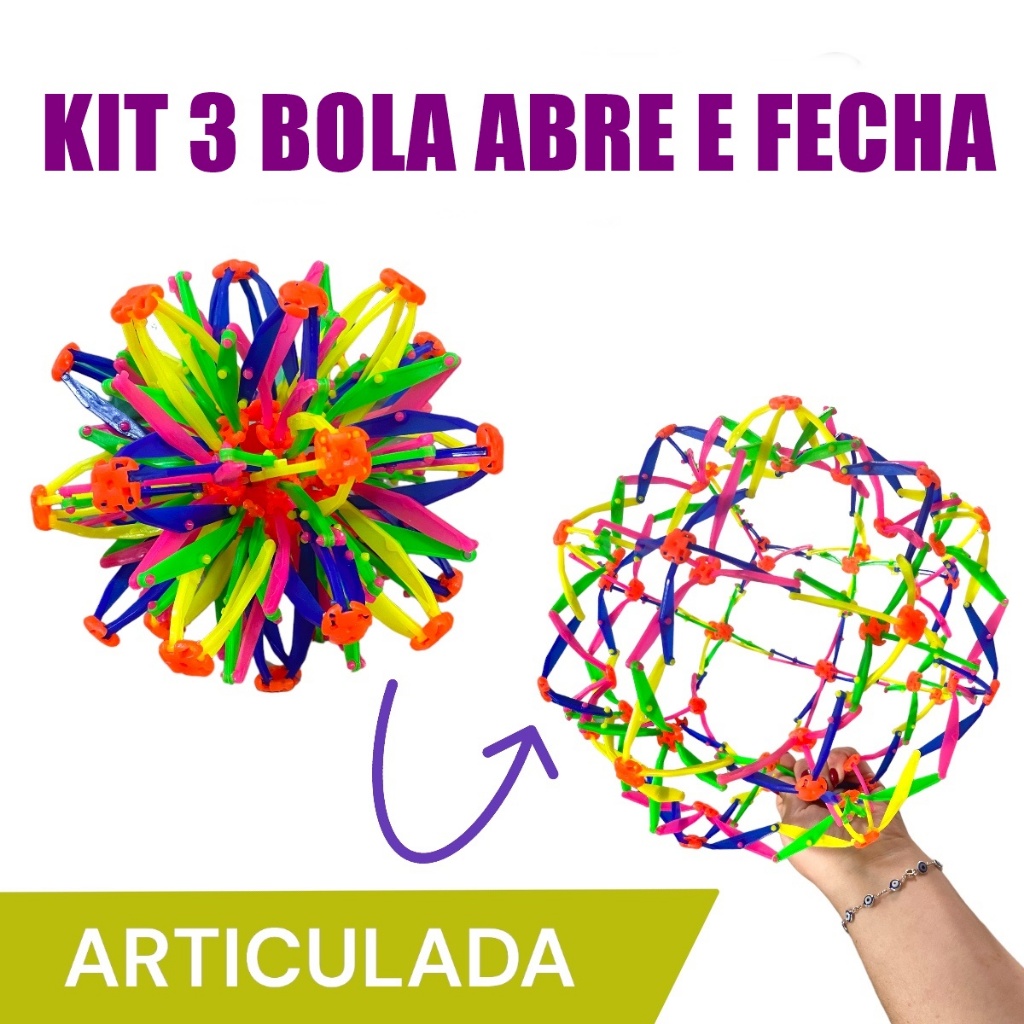 Brinquedo Bola Mágica Maluca Divertida Expansível Abre E Fecha Ao ...