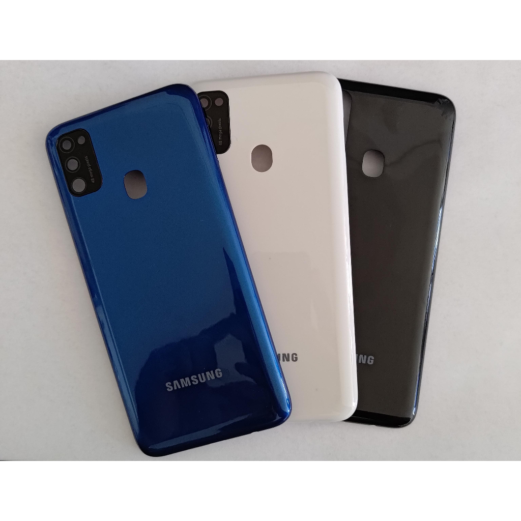 Tampa Traseira de Plástico com Lente e Botões Externos Galaxy M21