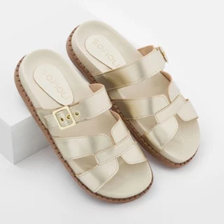 Sandália Chinelo Flat Papete H Feminina Birken Fivela Brilho Verão Flatform Sofioli
