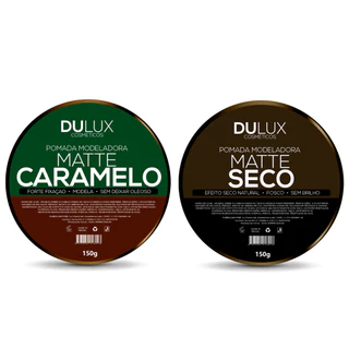 01 Cera Modeladora Efeito Matte Seco 130g Dulux + 01 Cera Modeladora Dulux Matte Caramelo 150g Cabelo E Barba