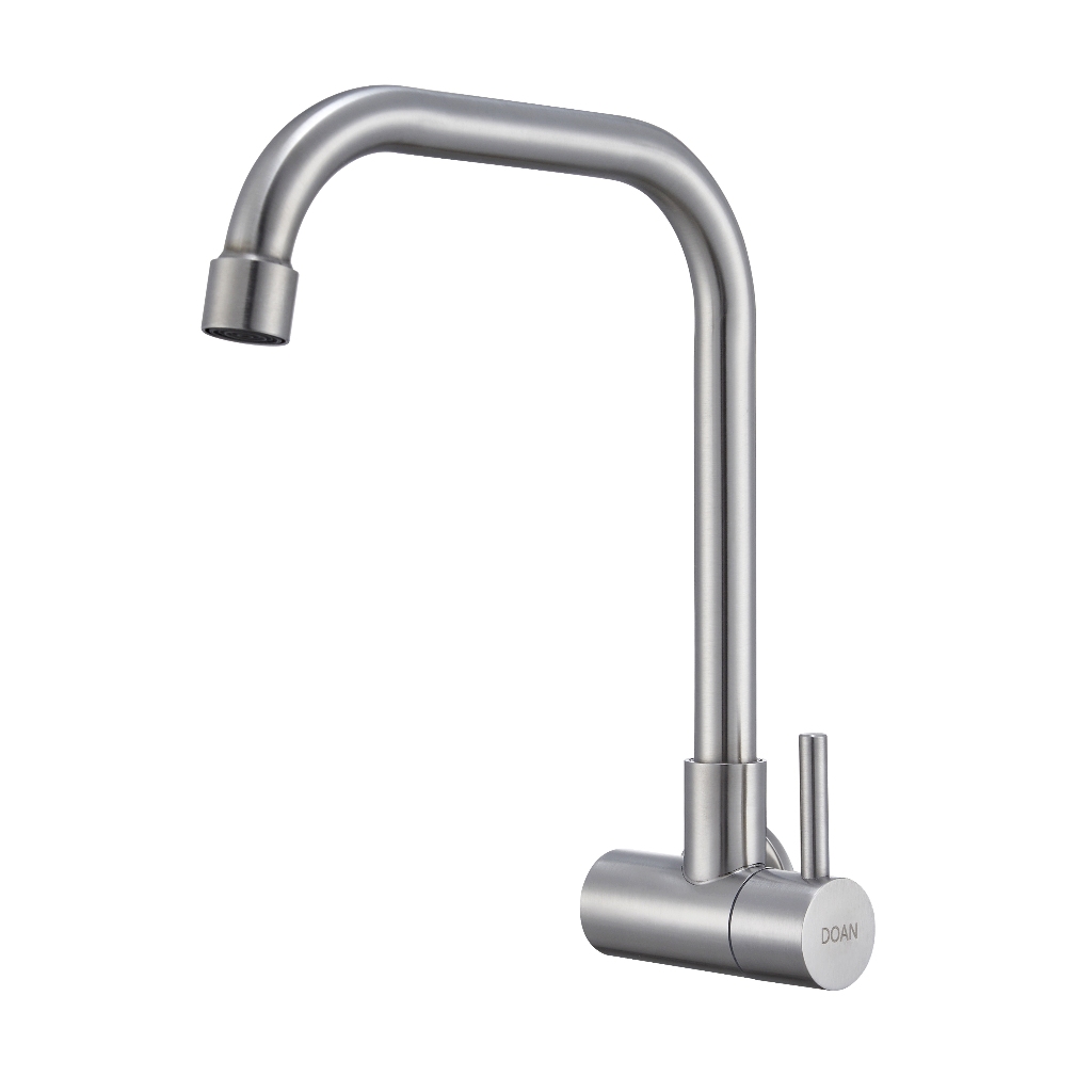 Torneira Inox Cozinha Giratória Parede Longa Nox16D Doan