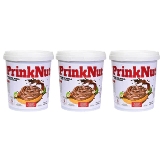 KIT 3 Potes de Creme de Avelã Com Cacau PrinkNut 1kg Cada