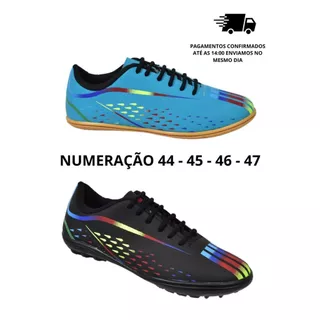 Chuteira Society e Futsal Numeração Especial 44 45 46 47