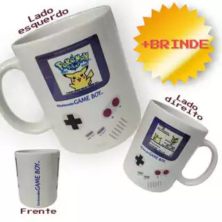 Caneca Game Boy Pokémon yellow + brinde