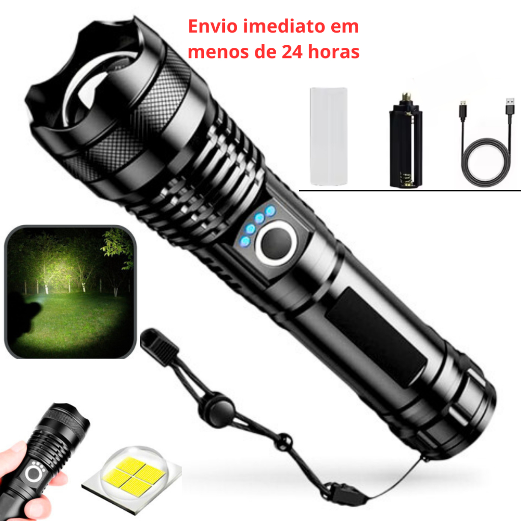 Lanterna Super Potente Led Tática P50 T9 Mais Forte do Mundo ...