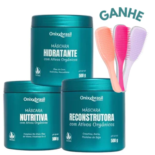Cronograma Tratamento Capilar Orgânico 3 Etapas Hidratação Nutrição Reconstrução Onixx Brasil