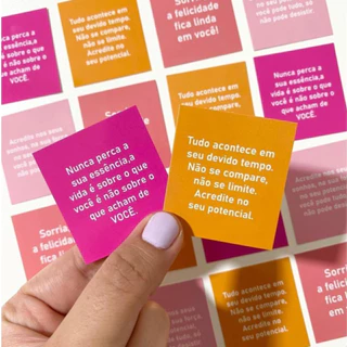 240 Mini Tag Agradecimento Frases Motivacionais Cores Vivas Pronta Entrega 4x5cm