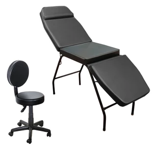 Kit Estética Maca 3 Posições com Mocho Fit Tatuagem Massagem Manicure Pedicure - Original For-ty