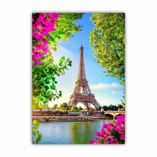 Quadro Decorativo em Adesivo Paris Torre Eiffel com Moldura