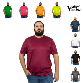 Kit 3 Camisetas Básica Masculina Plus Size Big Dry Fria Lisa Neon Grande Uniforme Trabalho